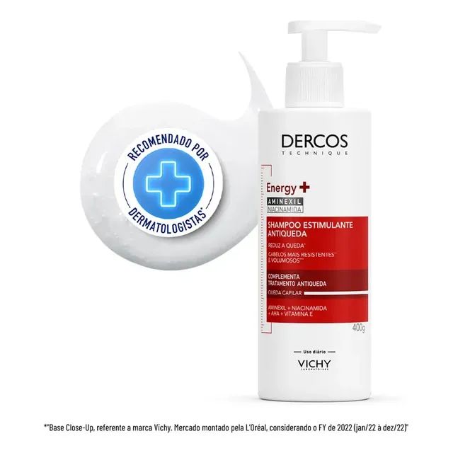 Shampoo Antiqueda Estimulante com Aminexil, Dercos Energy+ Vichy, 400g